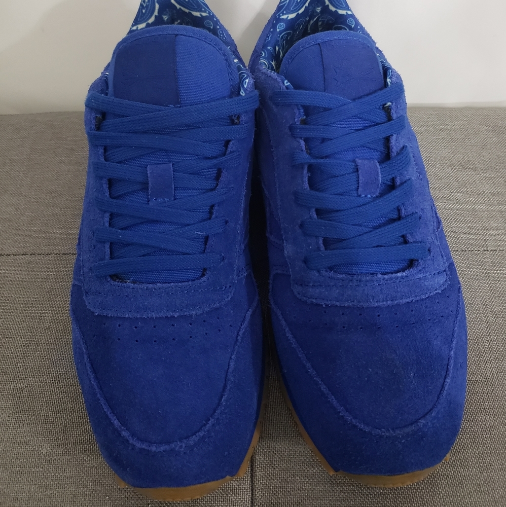 Reebok classic blue leather suede